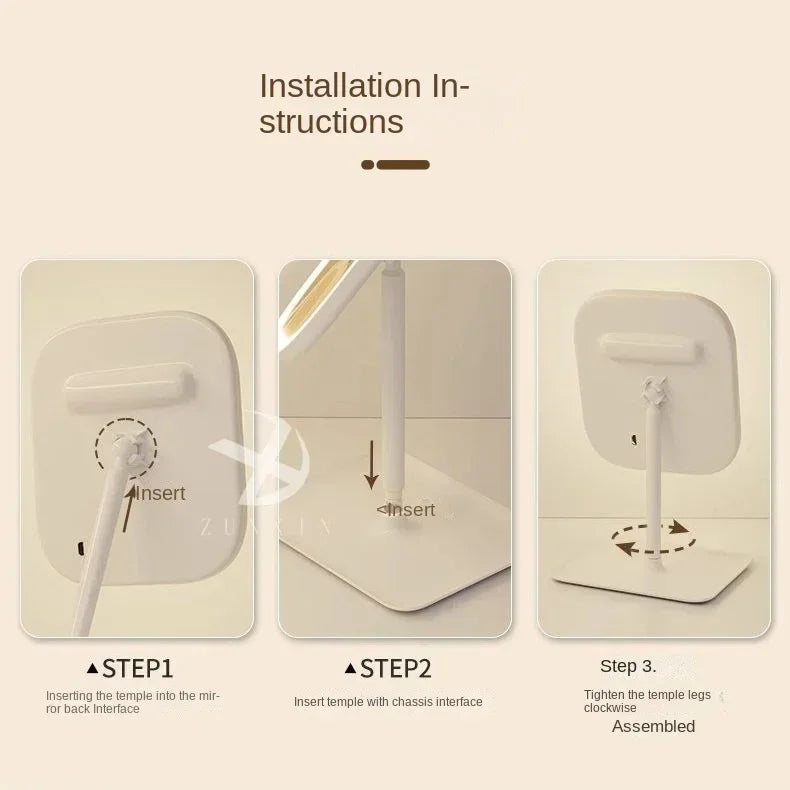 Touch Sensitive USB Rechargeable LED Vanity Mirror Multi Adjustable Lights Portable Cosmetic Mirror for Trip Home Beauty Makeup