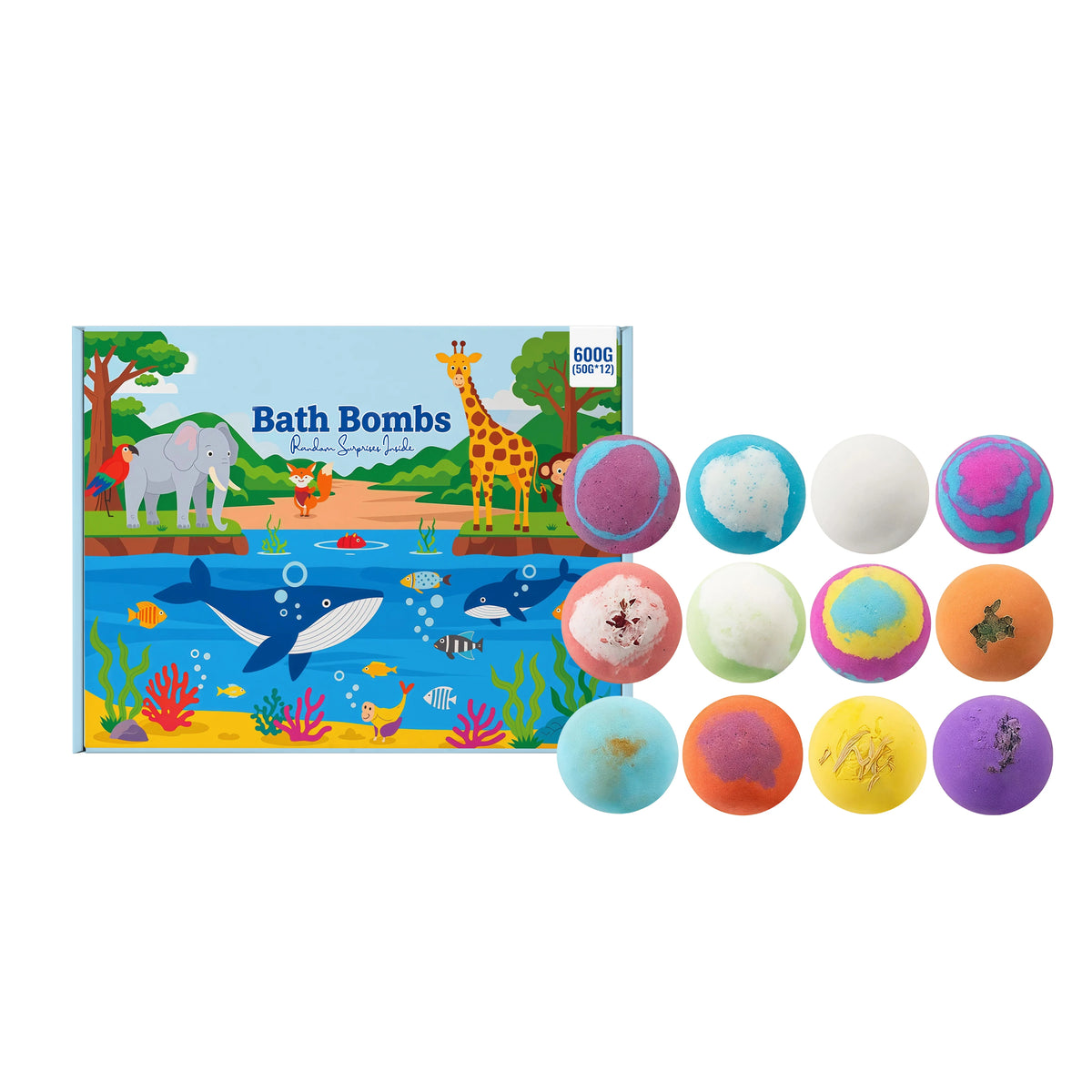 Kids Bubble Bath Ball Moisturizing Skin Care Relaxing Bathtime Surprise Hidden Toy Birthday Holiday Gift Boy&girl Bath Fizz Ball