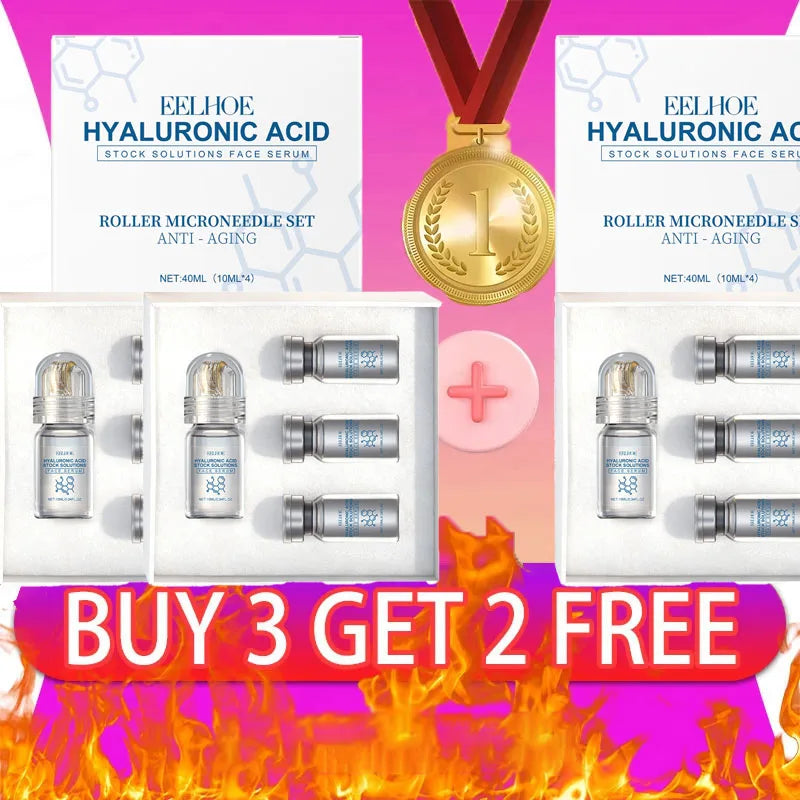 Collagen Anti-Wrinkle Essence Set - Firming Pore-Cleaning Anti-Aging Skincare roller water gloss facial mask easy to absorbed