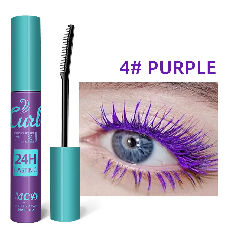 Colorful Slender Mascara Waterproof Fast Drying Curling Eyelashes Multicolor Lashes Makeup Long Lasting Blue Green Cosmetic