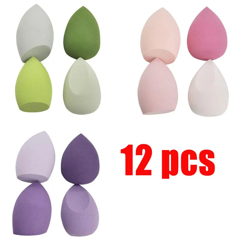 4/12Pcs Beauty Egg Makeup Blender Cosmetic Puff Makeup Sponge Cushion Foundation Powder Sponge Beauty Tool Women Make Up