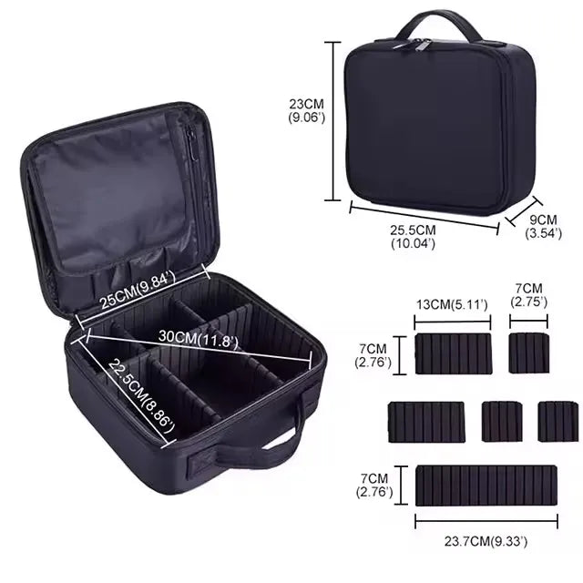 Female Makeup Case Professional Beauty Brush Embroidery Manicure Tool Cosmetic Storage Box Waterproof Women Makeup Bag