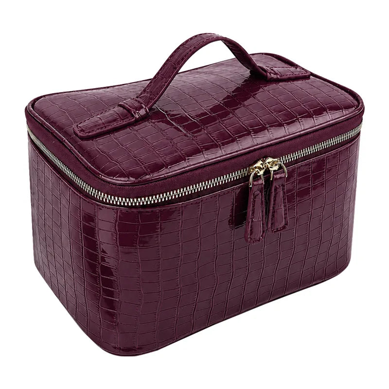 Embossed Makeup Bag Large Capacity Waterproof Travel Toiletry Bag Fashion Portable Women Cosmetic Storage Organizer