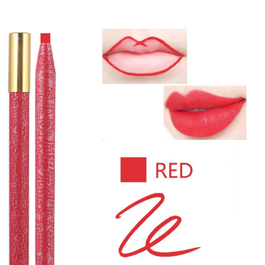 Long Lasting Waterproof Eyebrow Pencils Peel Off Red Lip Pencil Set For Microblading Permanent Makeup Pen Eye Liner Gel Pen