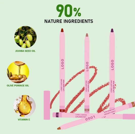 Pink Cream Lipliner Pen Custom Logo Retractable Lipliner Pencil Private Label Long Lasting Matte Waterproof Lip Liner 20pcs