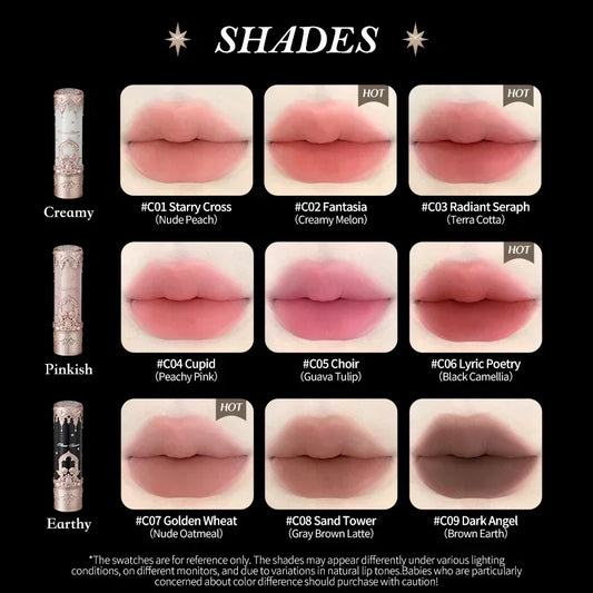 Flower Knows Little Angel Collection Matte Lipstick Private Label Lip Stick Custom Logo Long Lasting Korean Velvet Lipgloss