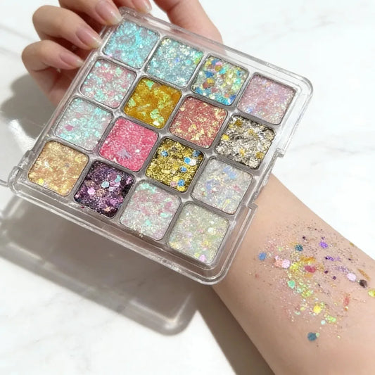 Magic Sparkle 16 Color Eyeshadow Palette Pearl Matte Korean Cosmetics Christmas Gift for Girls