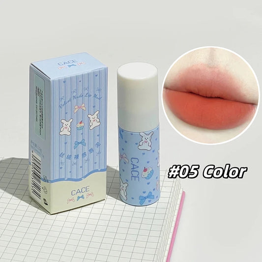 CACE Sexy Red Matte Velvet Lipgloss Waterproof Liquid Lipstick Nude Lip Mud Clay Peach Lip Tint Makeup Lip Glaze Cosmetics