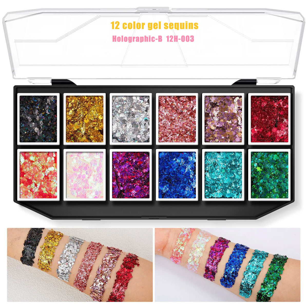 Christmas Sequins Decorative Body Cream Luminous Holographic Multicolor UV Chunky Glitter Gel Paste Palette