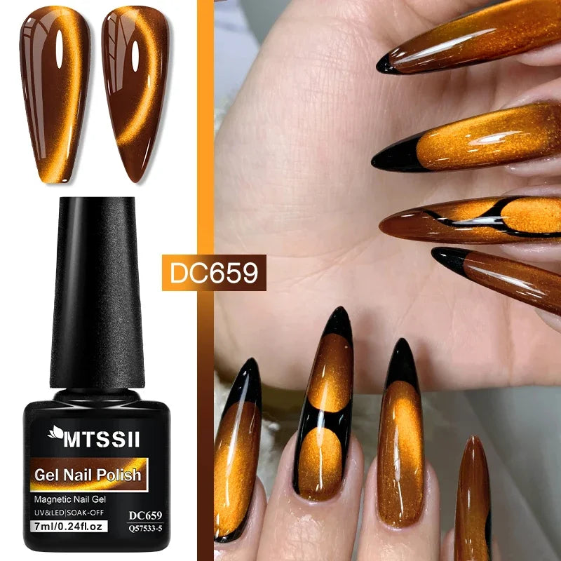 7ml Cat Magnetic Nail Trends 2025 Holographic Nail Art 6 Colors Reflective Cat's Magnetic Nail Gel Soaking LED Gel Salon