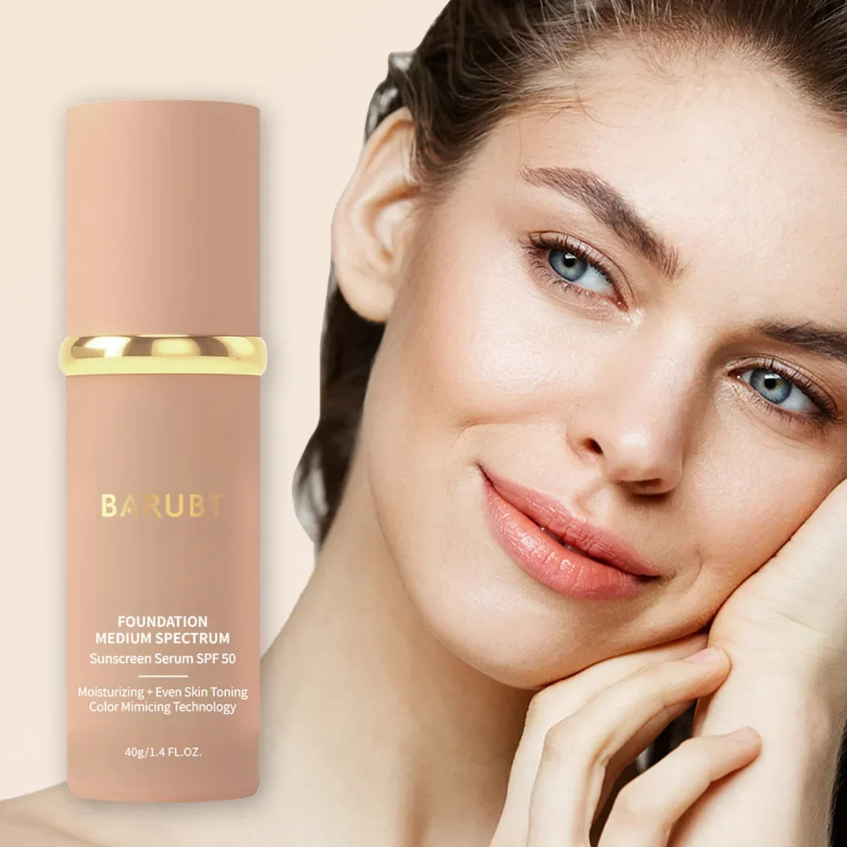 Biomimic Foundation 4 In 1 Spectrums FOUNDATION MEDIUM SPECTRUM Sunscreen Serum With SPF50+ Longwearing Waterproof