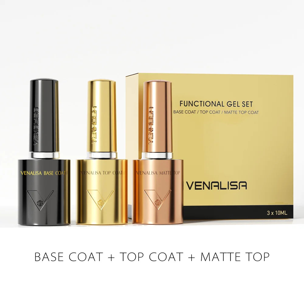 2/3pcs*10ml Venalisa Nail Gel Polish HEMA/TPO FREE Super Quality Ultra Glossy Diamond Top Coat Gel Soak Off UV/LED Base Coat
