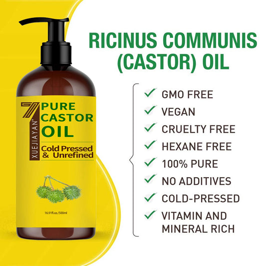 100% Pure And Castor Oil For Eyelashes Hair Growth, And Eyebrows - Carrier Oil For Essential Oils, Aromatherapy And Massage