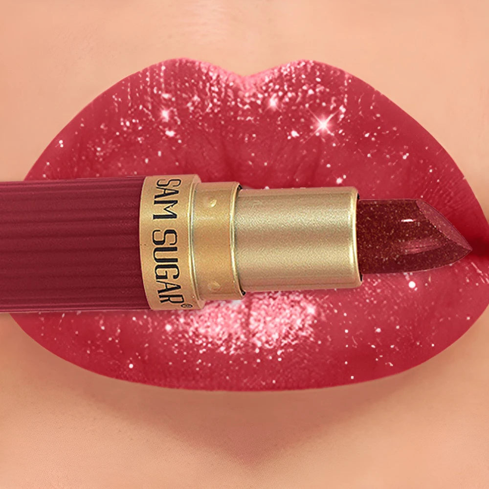6 Color Metallic Velvet Lipstick Diamond Sparkle Pearlescent Fine Shimmer 12H Waterproof Non-Stick Cup Lip Makeup Women Cosmetic