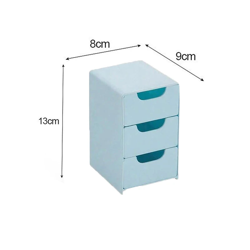 3-Tier Cosmetic Storage Box Organizer With Drawers Multifunctional Countertop Storage For Jewelry Makeup Brush Office Supplies
