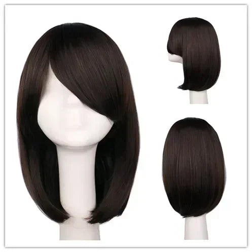 Synthetic short bob straight hair with trimmable bangs Lolita Ombre pink red blue purple cosplay wig for women short wigs