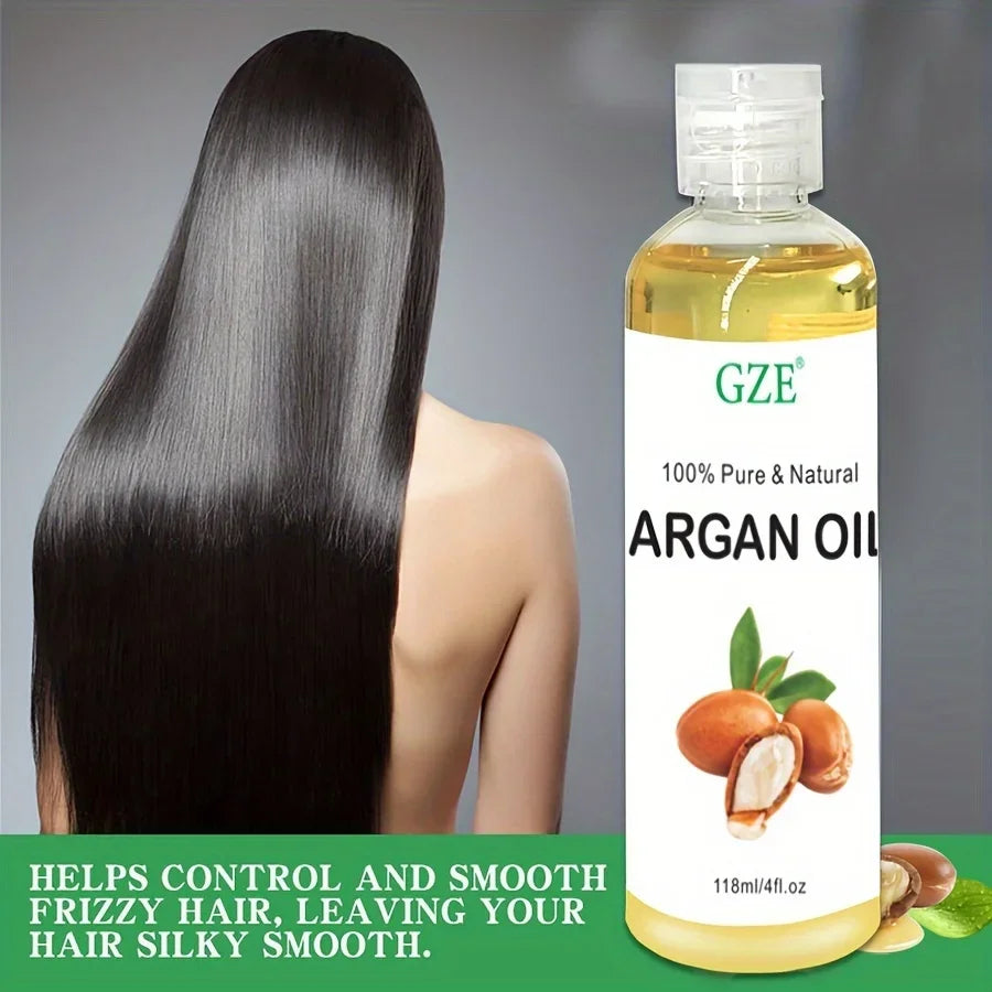 GZE Organic Moroccan Argan Oil Pure Cold Pressed Virgin Premium Grade Moisturizer for Dry, Damaged Skin, Hair, Face, Body, Scalp