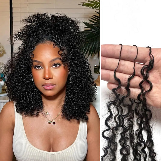 120g 240g Afro Kinky Curly Crochet Human Hair Knotless Pre-Separated Crochet Feather Hair Extensions Curly 100% Human Hair