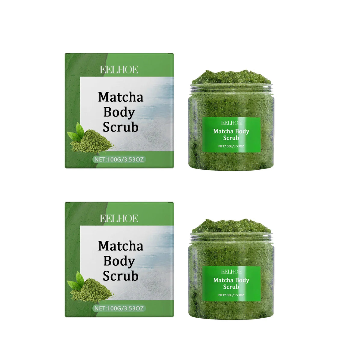 Matcha Sea Salt Body Scrub Exfoliating Remove Dead Skin Improve Dry Rough Deep Cleansing Smoothing Brightening Moisturizing Scru