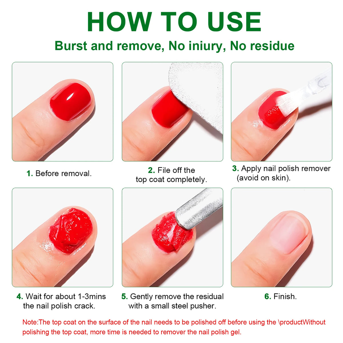TWOING 15ml Magic Fast Nail Gel Polish Remover Clean UV Soak Off Semi Permanent Varnish Nail Art Removal Tools Manicure