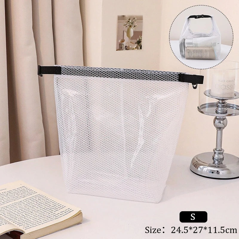 Large Capacity Waterproof Makeup & Toiletry Bag Portable Handheld Cosmetic Organizer Pouch Travel Storage Bag with Button