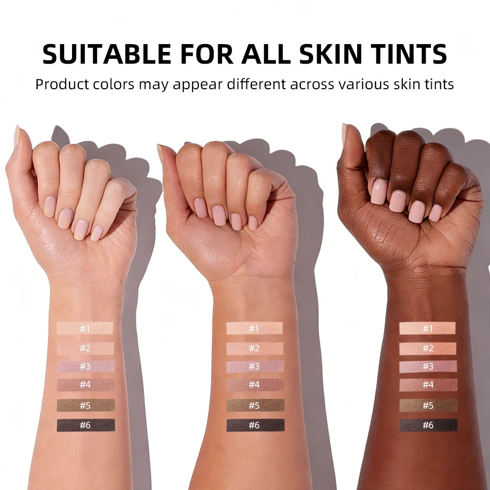 6Color Eyeshadow Palette With Free Brush 6 Color Matte High Pigment Waterproof Long Lasting Blendable Nude Makeup
