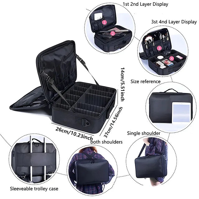 New Oxford Makeup Bag For Women Professional Large Capacity Travel Cosmetic Case Waterproof Manicure Makeup Toolbox