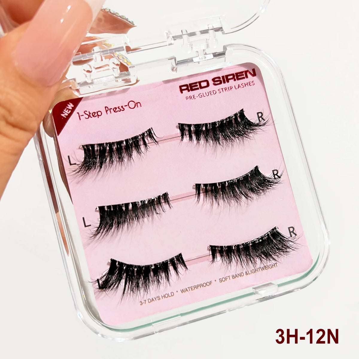 RED SIREN Self Adhesive Eyelashes 3Pairs/Pack Natural Look Half Faux Mink Lashes Long Lasting Press On Cat Eye Lashes Makeup