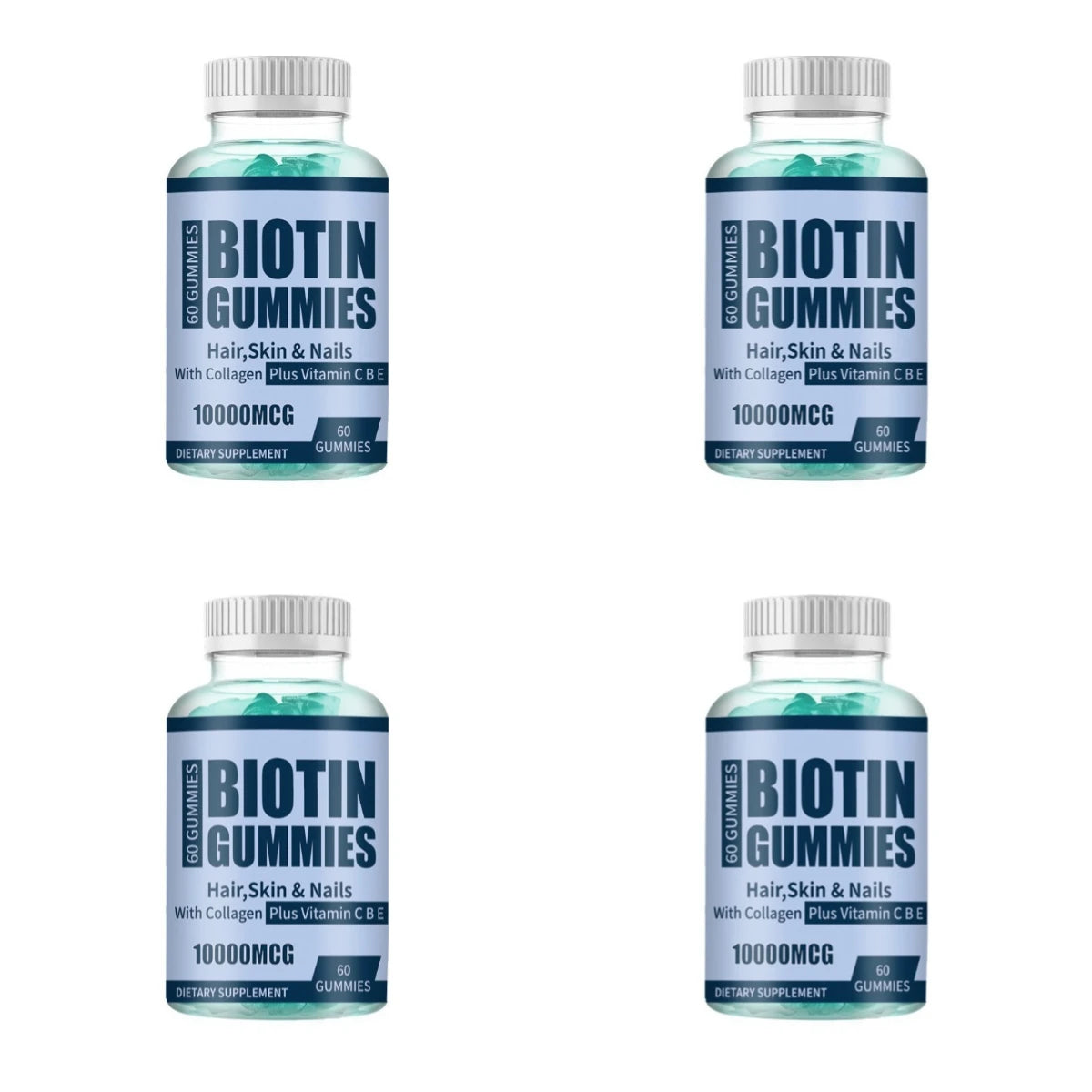 Biotin Gummies Supports Healthy Hair Radiant Skin Strong Nails with Collagen and Vitamin C Vegan Non-GMO Keratin 60 Gummies