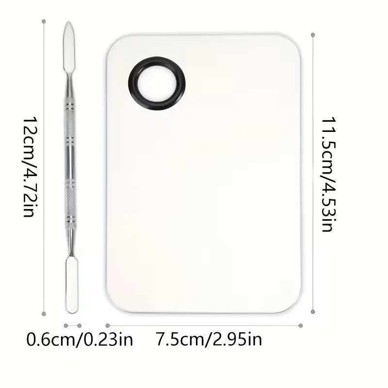 Stainless Steel Pro Makeup Mixing Palette - Seamless Blender for Foundation, Shadow & Cream - Hygienic Spatula, Durable & Easy