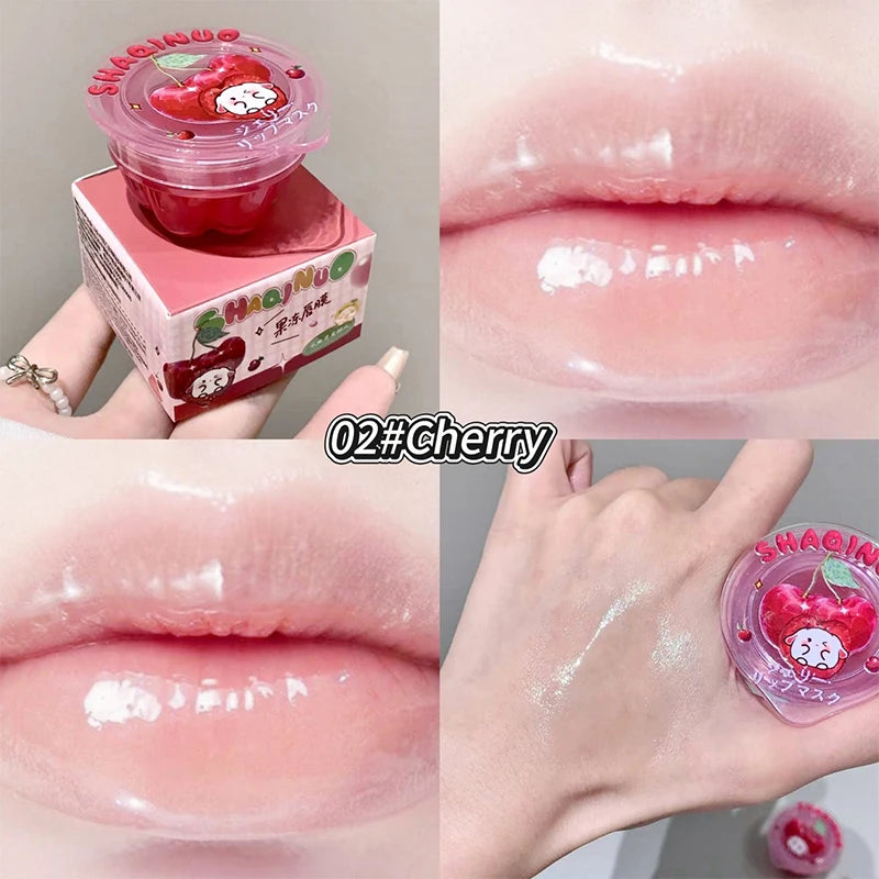 Shaqinuo Jelly Lip Mask Moisturizing and Hydrating Sleep Fruit Lip Balm for Students to Reduce Lip Lines and Prevent Dryness, a Must-Have Christmas Gift for Autumn and Winter.