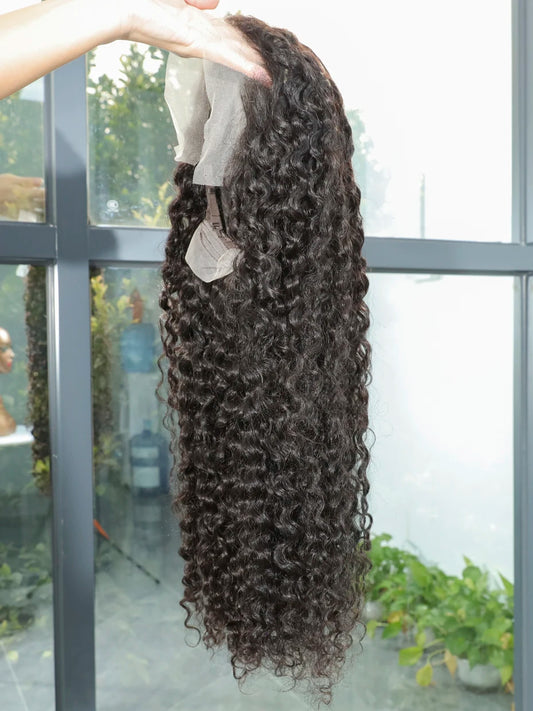 Water Wave 100% Human Hair 13x4 Lace Front Wig Raw Vietnamese 5x5 Glueless Transparent Lace Wigs Curly Pre Plucked