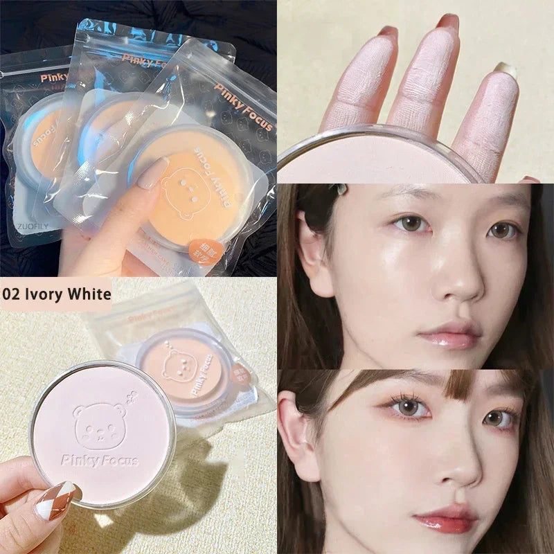 Matte Oil Control Pressed Powder White Brighten Transparent Concealer Lasting Natural Face Makeup Setting Waterproof Cosmetic