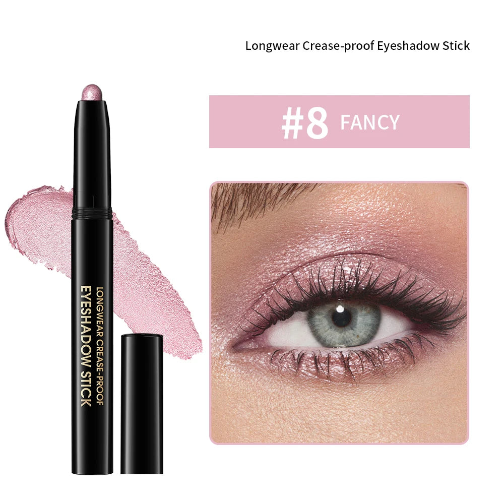 Eyeshadow Stick Highlighter Brightening Pen with Pearly Glitter & Matte Finish Shadow Eyeshadow Pencil Crayon Eyeliner Cosmetic