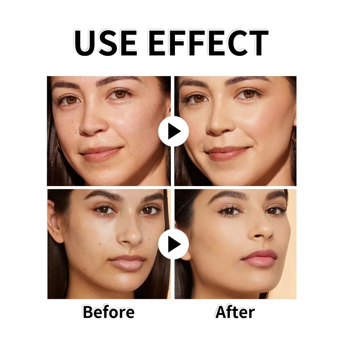 4 in 1 Liquid Foundation Sunscreen SPF 50+ Long Lasting Waterproof Concealer Hydrating Natural Face Makeup