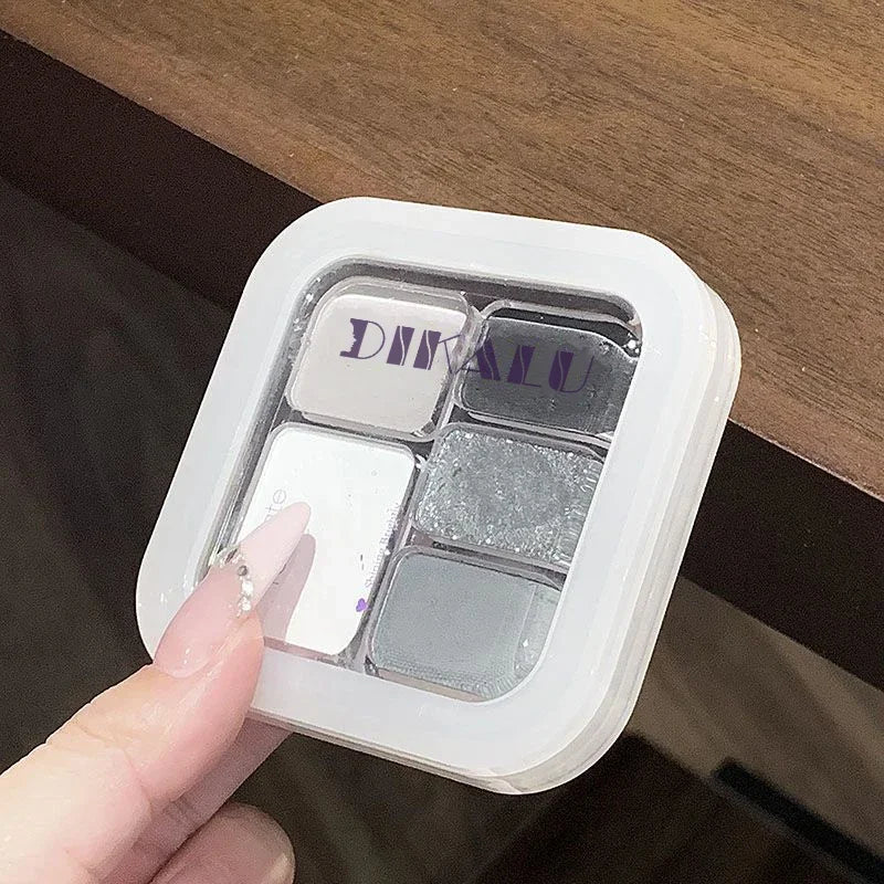 Five Color Eyeshadow Palette Gray White Smoky Makeup Matte Pearlescent Silkworm Brightening Fine Shimmer High Pigmented Plate