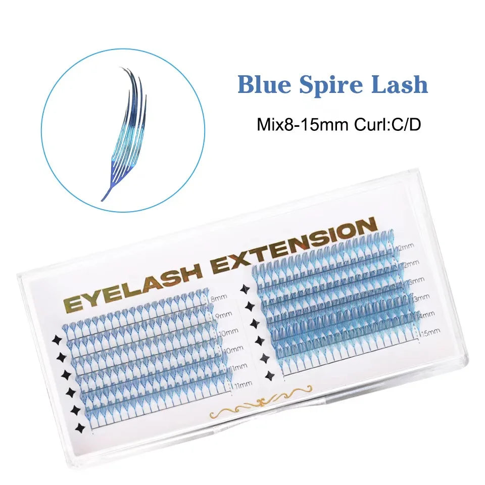 New Tinsel Anime Eyelash Extension Dual Sided Holographic Manga False Eyelash Feather Colored Christmas Party Comic Spire Lashes