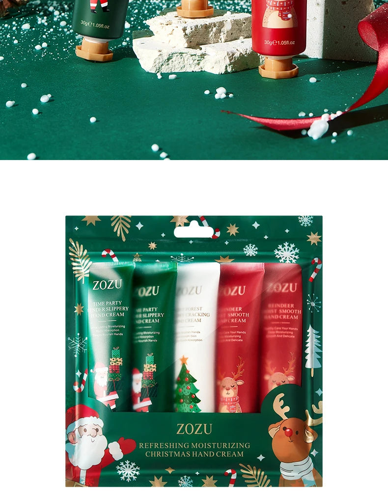 5pcs/Set Christmas Gifts Hand Cream Sets Moisturizing Refreshing Handcream Nourishing Beauty Hands Creams Skin Care Products
