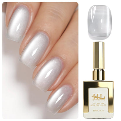 Elegant HL Reflective Cat Eye Gel Nail Polish Set A Magnetic Gel Polish That Delivers a Mesmerizing Cat Eye Effect, Easy So