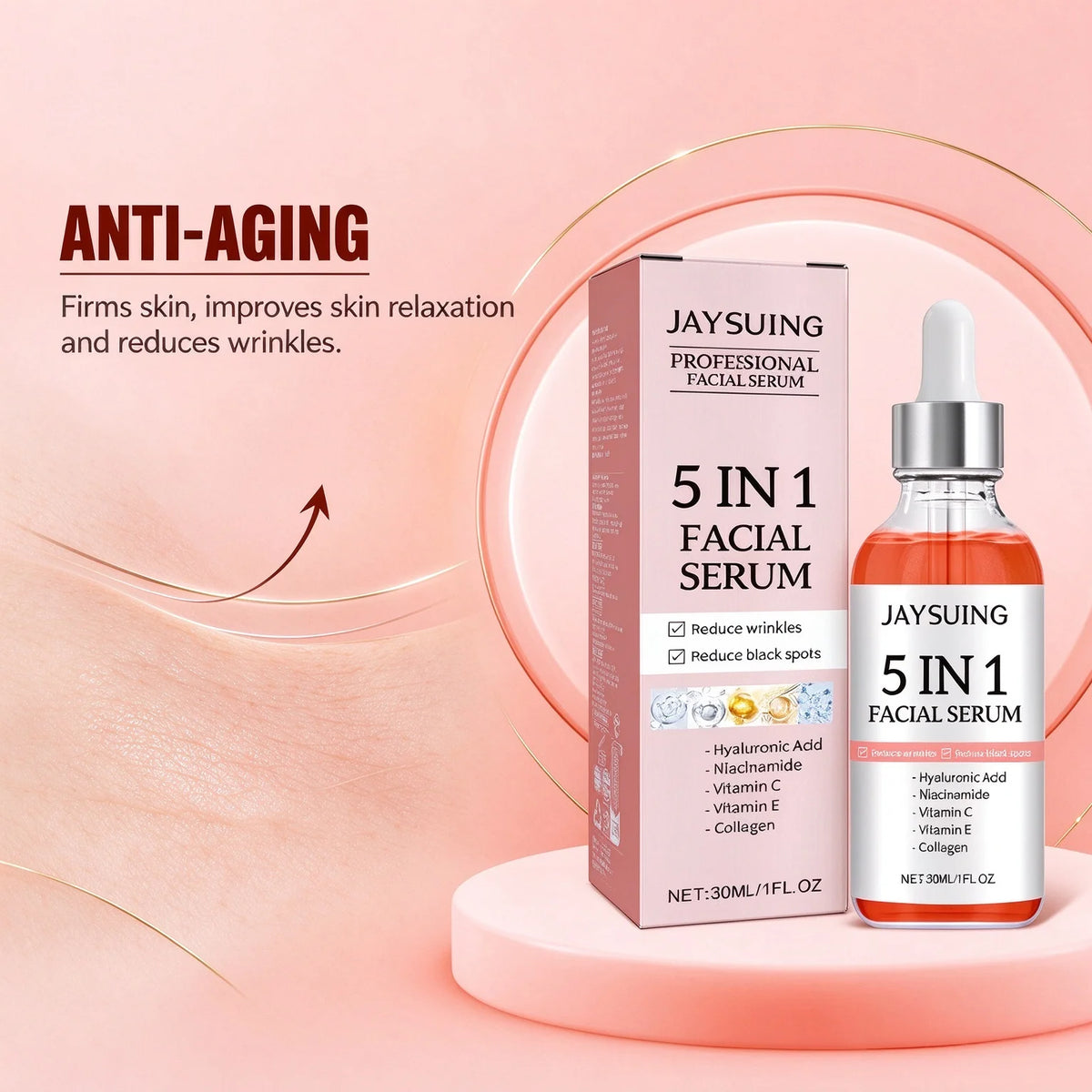 JAYSUING Facial Serum Deep Hydrating Skin Lifting Skin Improve Dullness Refining Pore Strengthen Barrier Anti Aging Face Serum