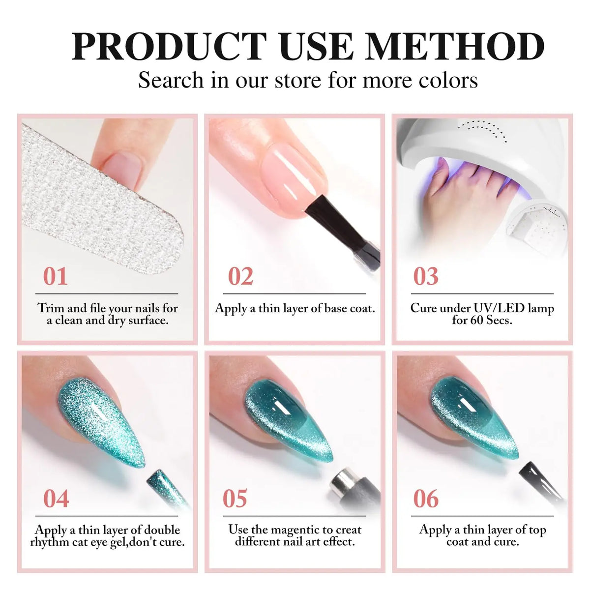 Elegant HL Reflective Cat Eye Gel Nail Polish Set A Magnetic Gel Polish That Delivers a Mesmerizing Cat Eye Effect, Easy So