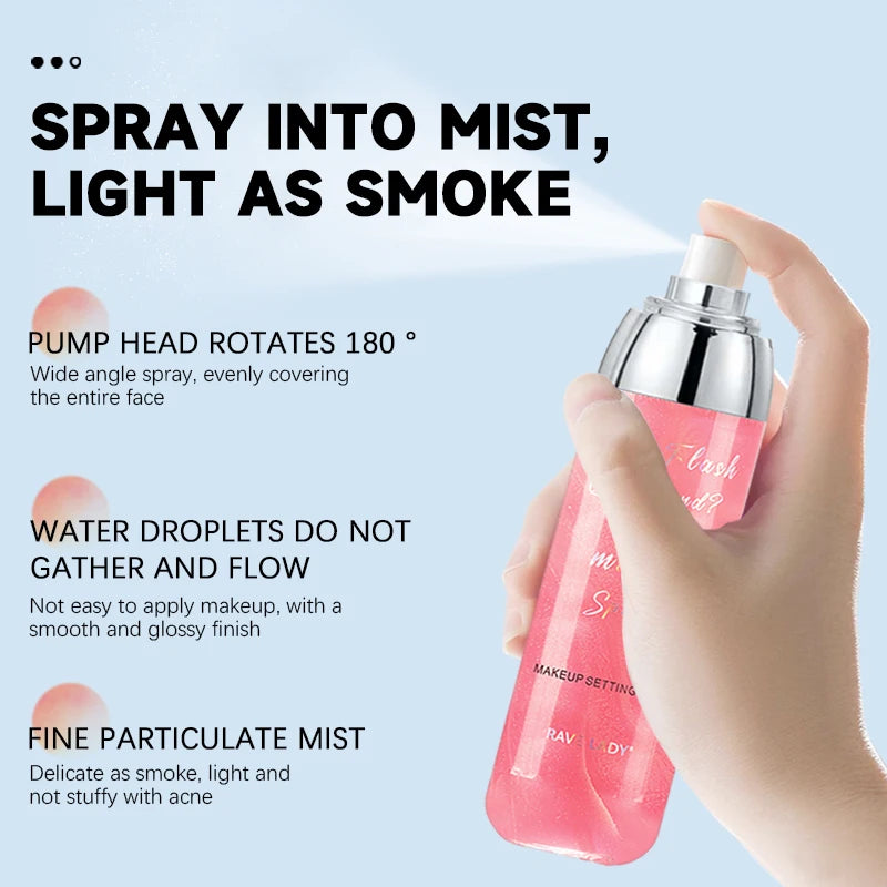 Rave Lady 115ml Face Moisturizing Spray Toner Star Flash Quicksand Rose Facial Moisturize Before Makeup Spray Body Skin Care