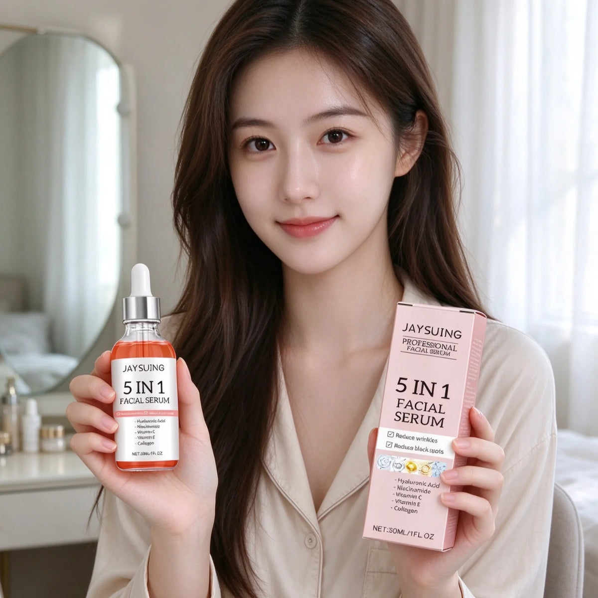 JAYSUING Facial Serum Deep Hydrating Skin Lifting Skin Improve Dullness Refining Pore Strengthen Barrier Anti Aging Face Serum