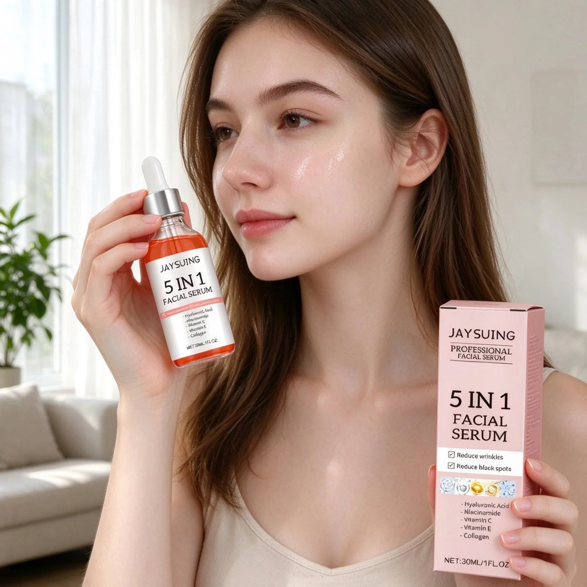 JAYSUING Facial Serum Deep Hydrating Skin Lifting Skin Improve Dullness Refining Pore Strengthen Barrier Anti Aging Face Serum