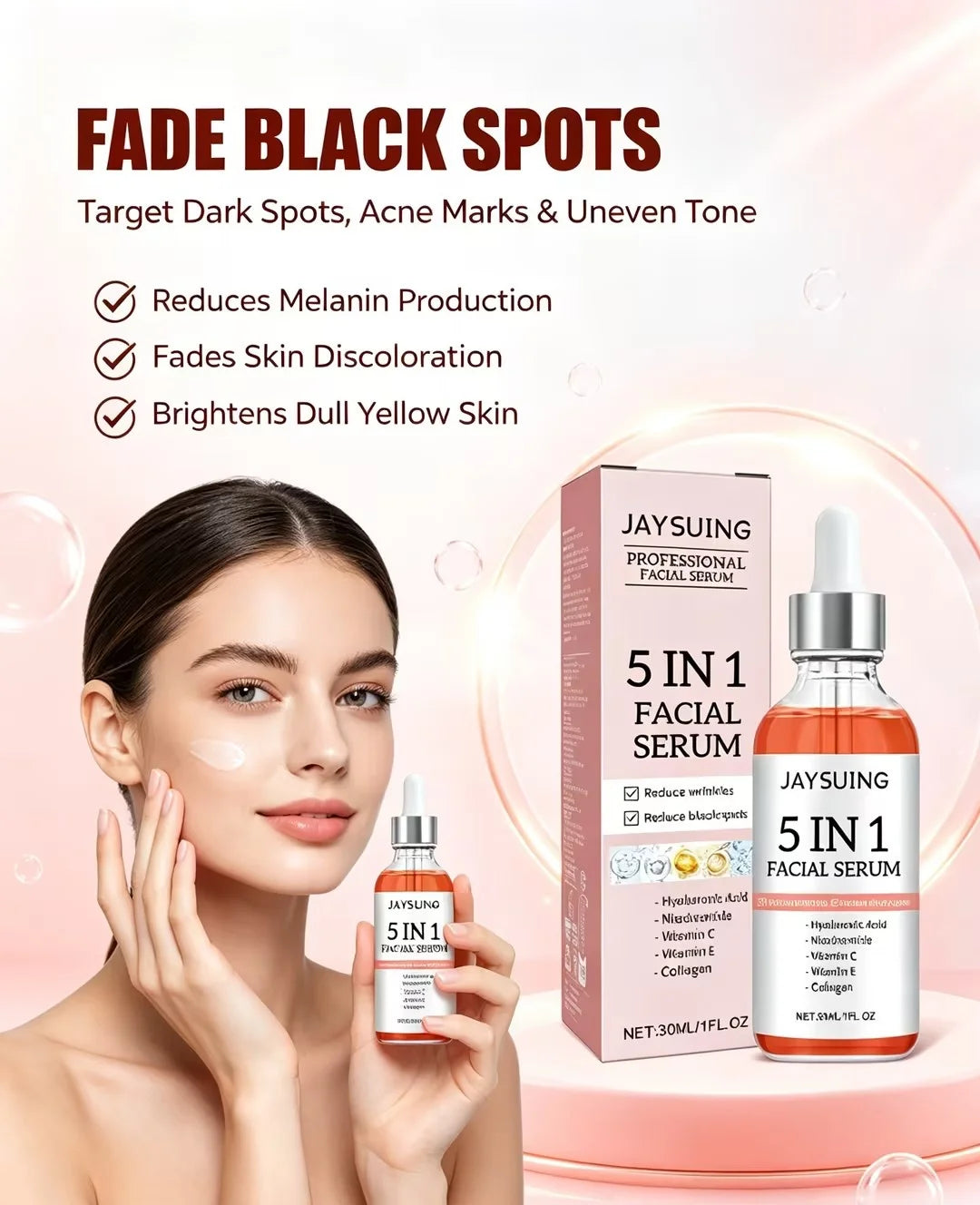 JAYSUING Facial Serum Deep Hydrating Skin Lifting Skin Improve Dullness Refining Pore Strengthen Barrier Anti Aging Face Serum