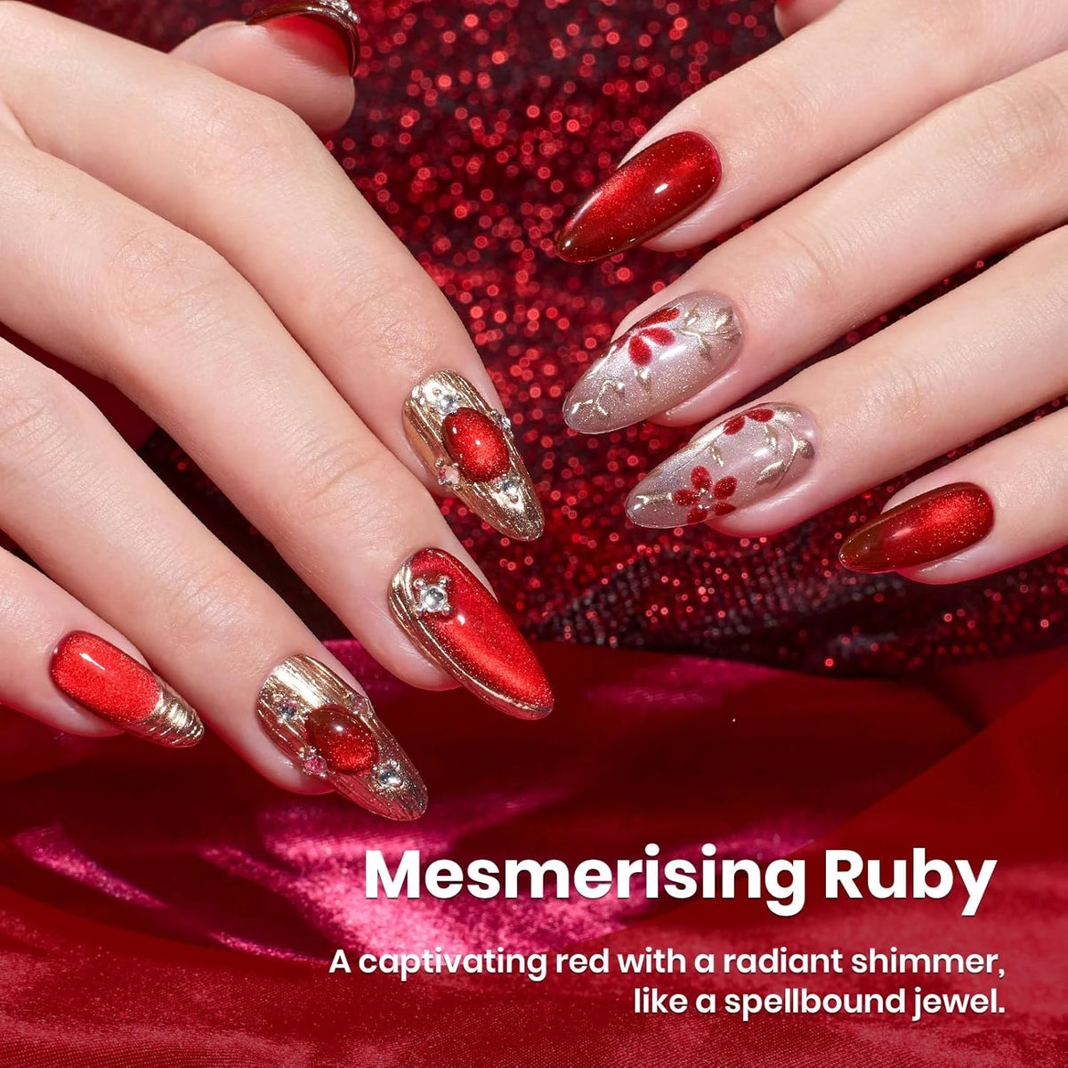 Elegant HL Reflective Cat Eye Gel Nail Polish Set A Magnetic Gel Polish That Delivers a Mesmerizing Cat Eye Effect, Easy So