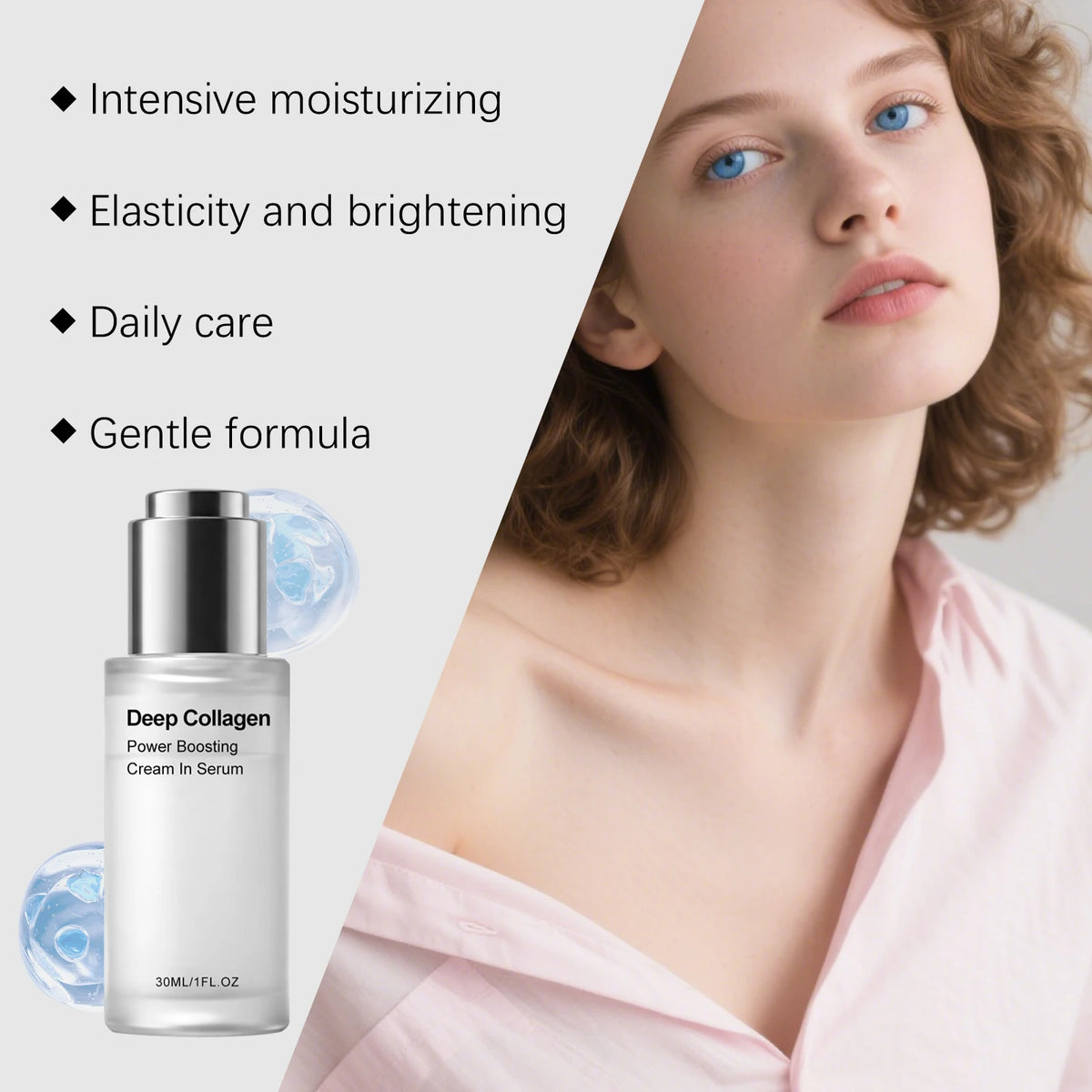 30ML Collagen Face Serum Deep Hydrating Boosts Skin Elasticity Glowing Improve Skin Texture Smoothing Fine Lines Firming Maintain Facial Serum