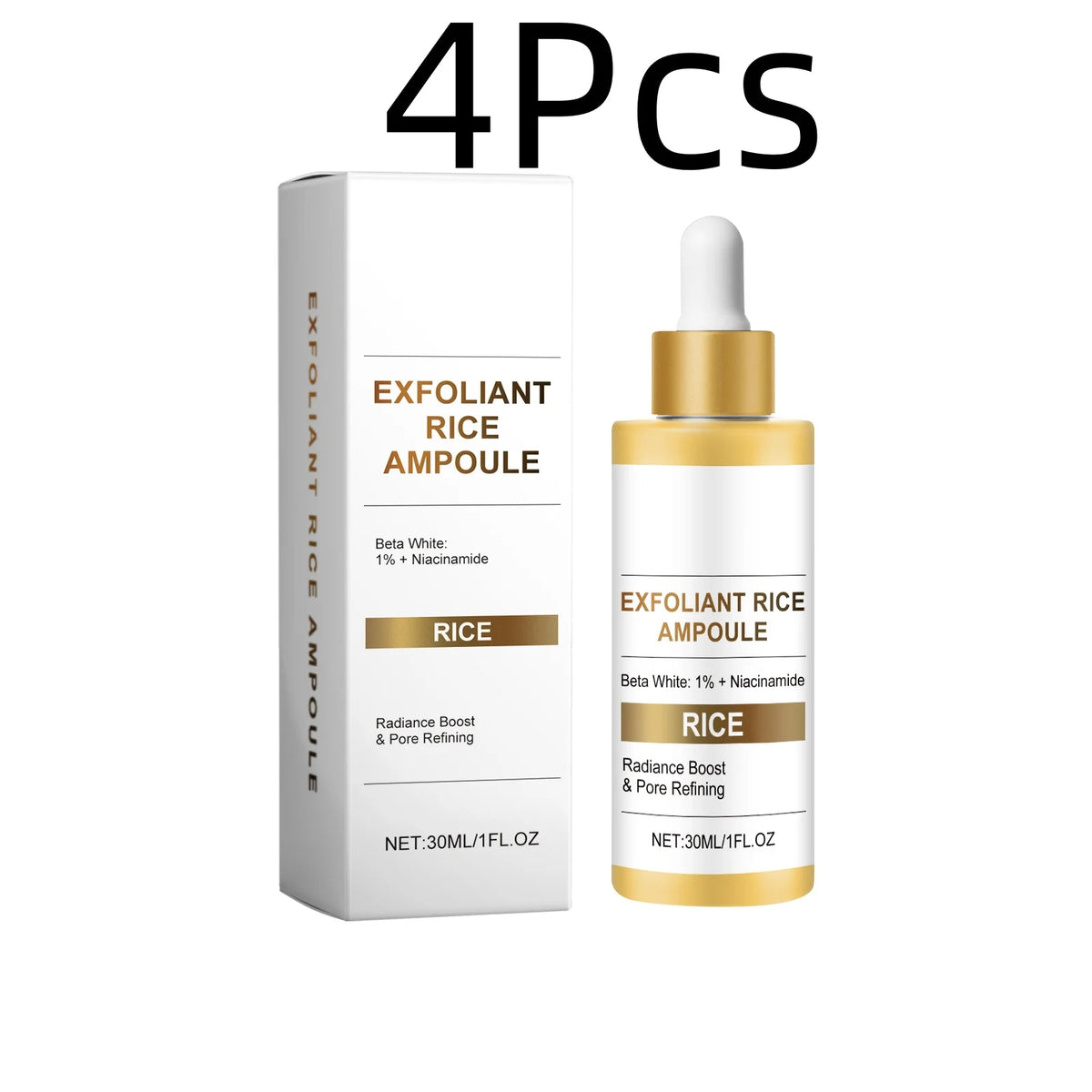 Rice Brightening Serum Light Non Sticky Refine Pores Conditioning Cuticle Boost Radiance Non Irritating Rice Exfoliating Ampoule