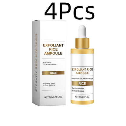 Rice Brightening Serum Light Non Sticky Refine Pores Conditioning Cuticle Boost Radiance Non Irritating Rice Exfoliating Ampoule