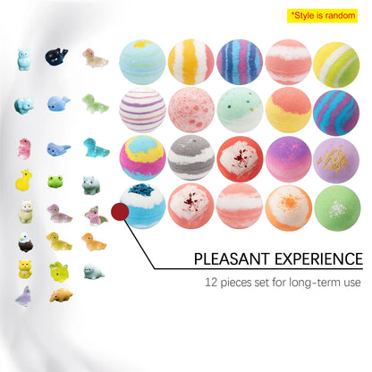 1 Set Cute Doll Bathing Salt Ball Set Moisturizing Improve Skin Texture Lasting Fresh Fragrance Relief Stress & Anxiety Colorful Bubble Bathing Ball Set